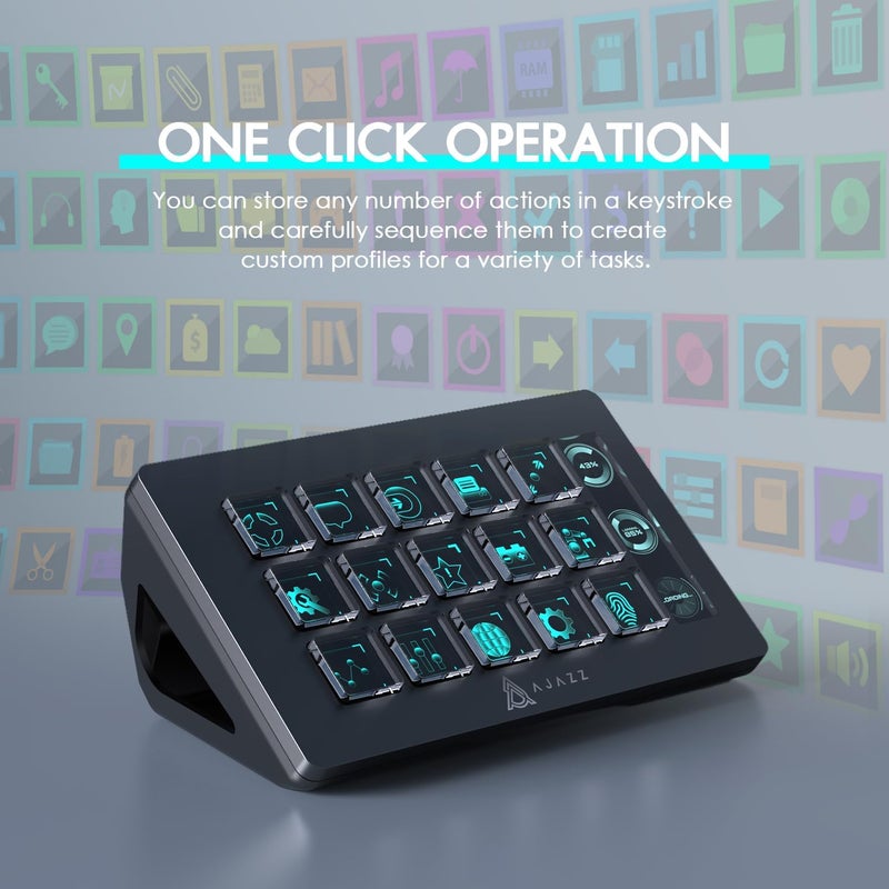 MANBASNAKE AKP153 Studio Deck, Stream Controller, 15 Macro Keys, Trigger Actions in Apps and Software Like OBS, YouTube, Twitch, Custom Console for Photo and Video Editing, Live Streaming, PC/Mac (Black) - Image 3